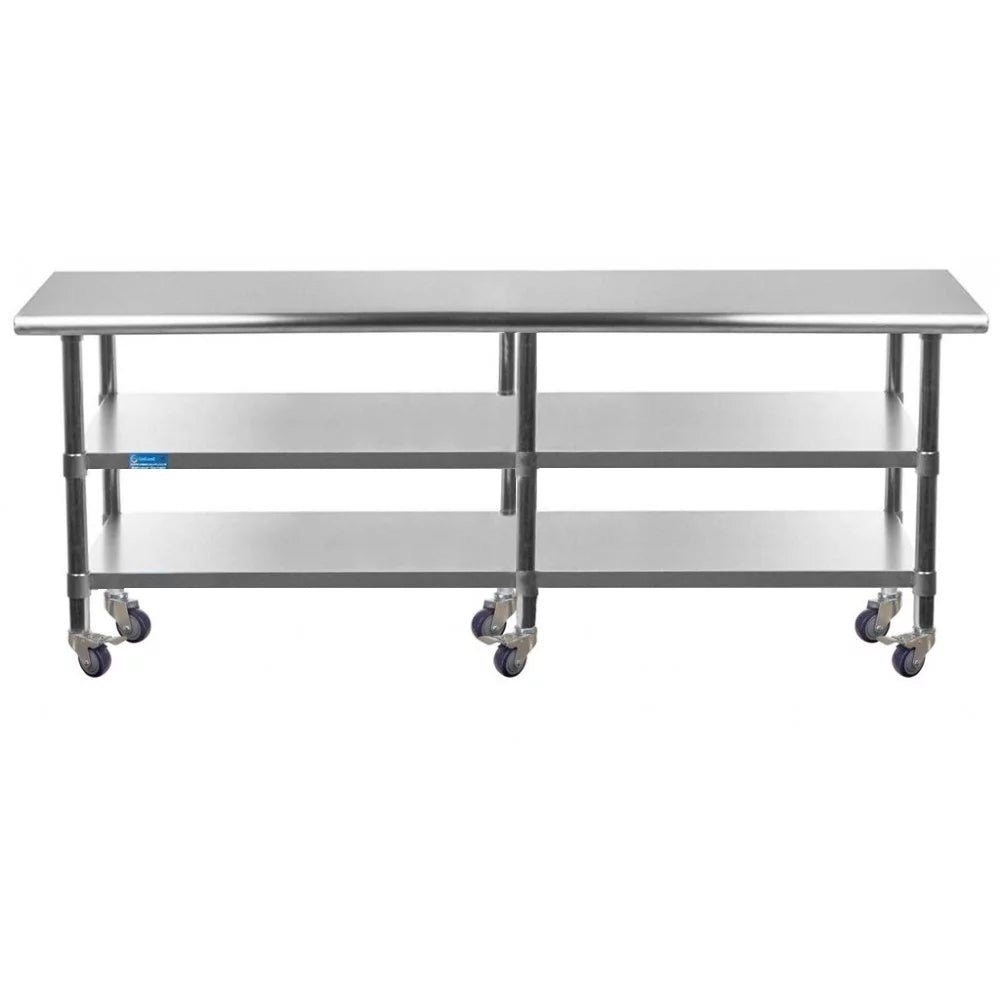 96" x 30" Stainless Steel Work Table with 2 Shelves Z532