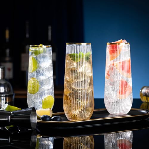 48 Pack 9Oz Plastic Stemless Champagne Flutes A380