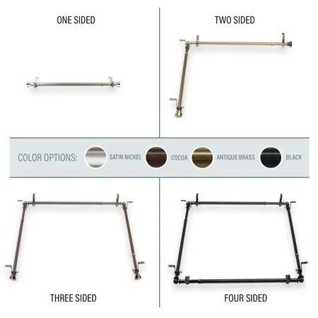 Multi Angle Ceiling Rod Room Divider 48-84 inch Four Sided L82180
