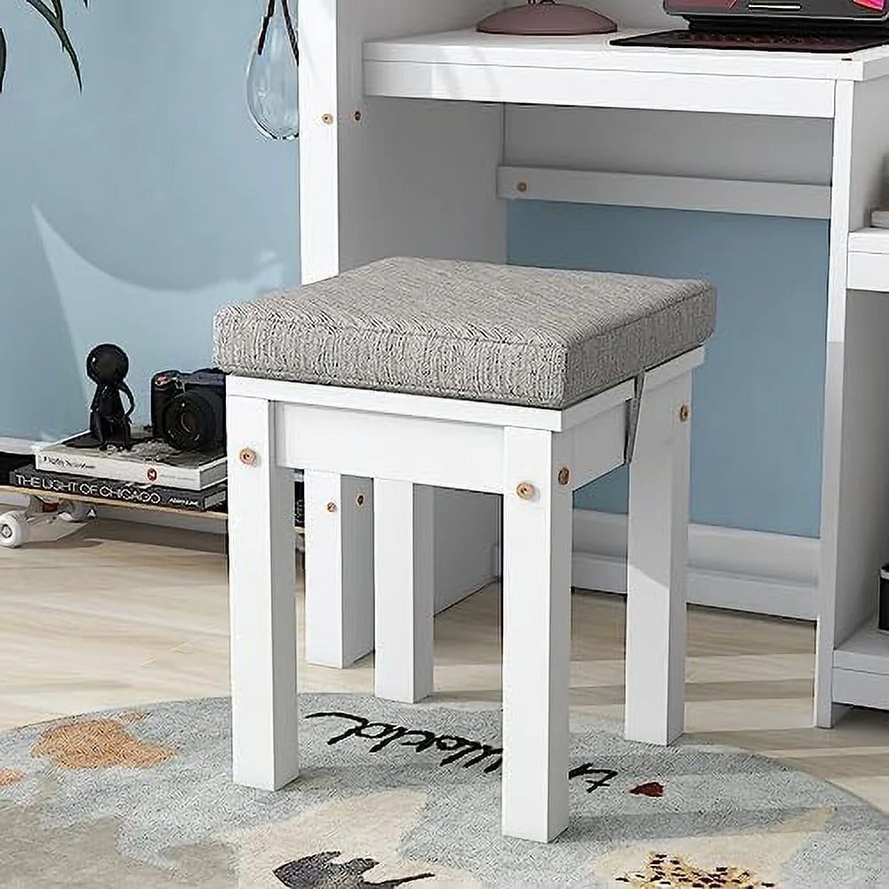 Children Desk and Chair Set White Wood Writing Table O35742