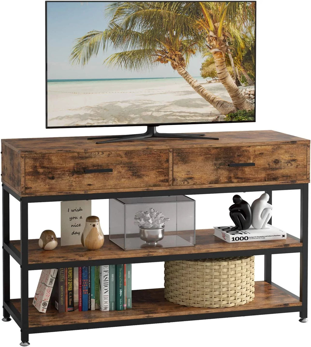 47 Inches Vintage Brown TV Stand with Drawers N289