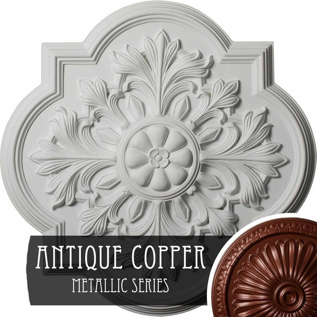 Hand-Painted Smokey Topaz Crackle Ceiling Medallion S1680