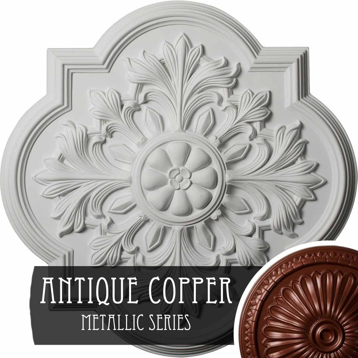 Hand-Painted Smokey Topaz Crackle Ceiling Medallion S1680