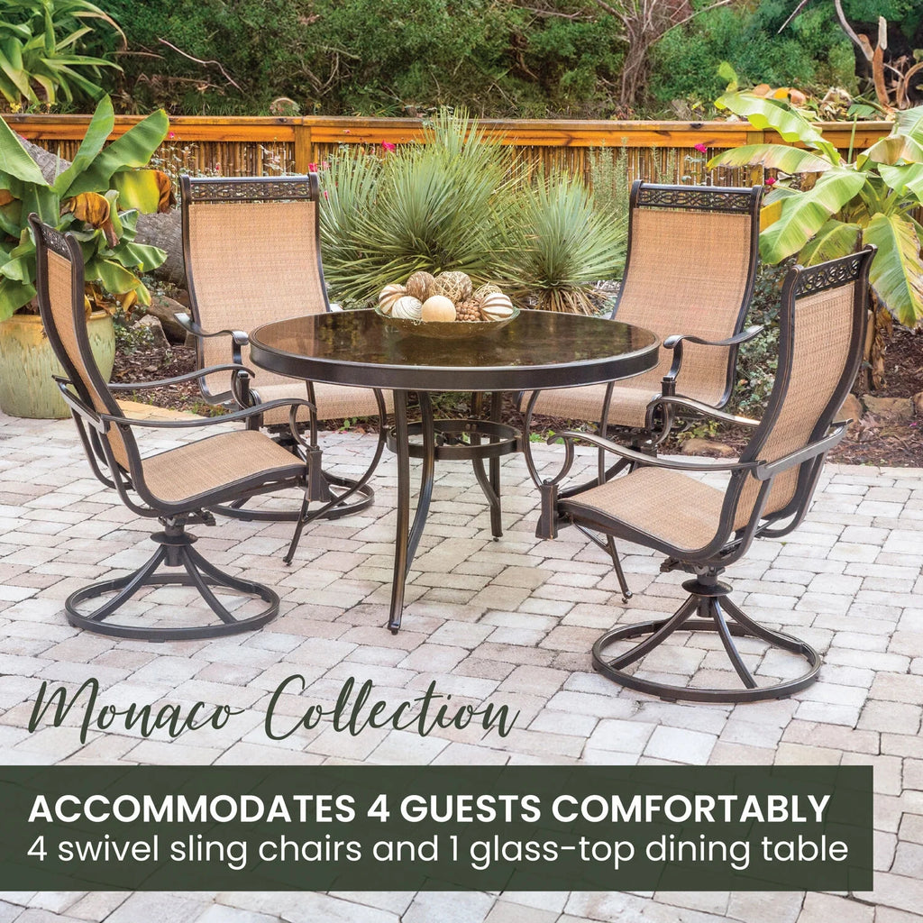 5-Piece Aluminum Outdoor Patio Dining Set with Swivel Rockers and Table P8577
