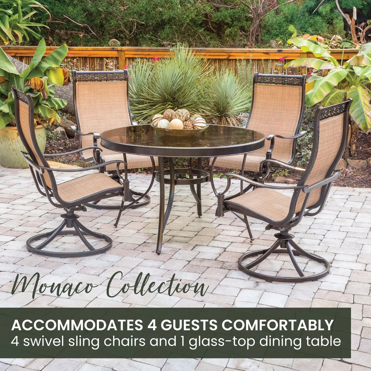 5-Piece Aluminum Outdoor Patio Dining Set with Swivel Rockers and Table P8577