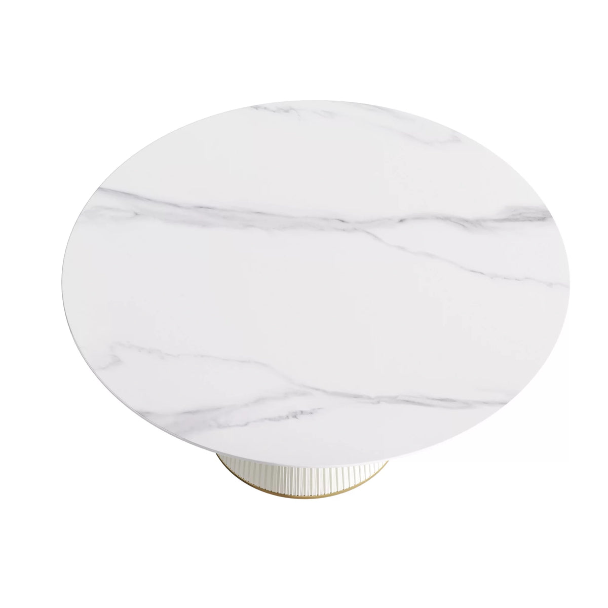 White Artificial Stone Round Dining Table U65853