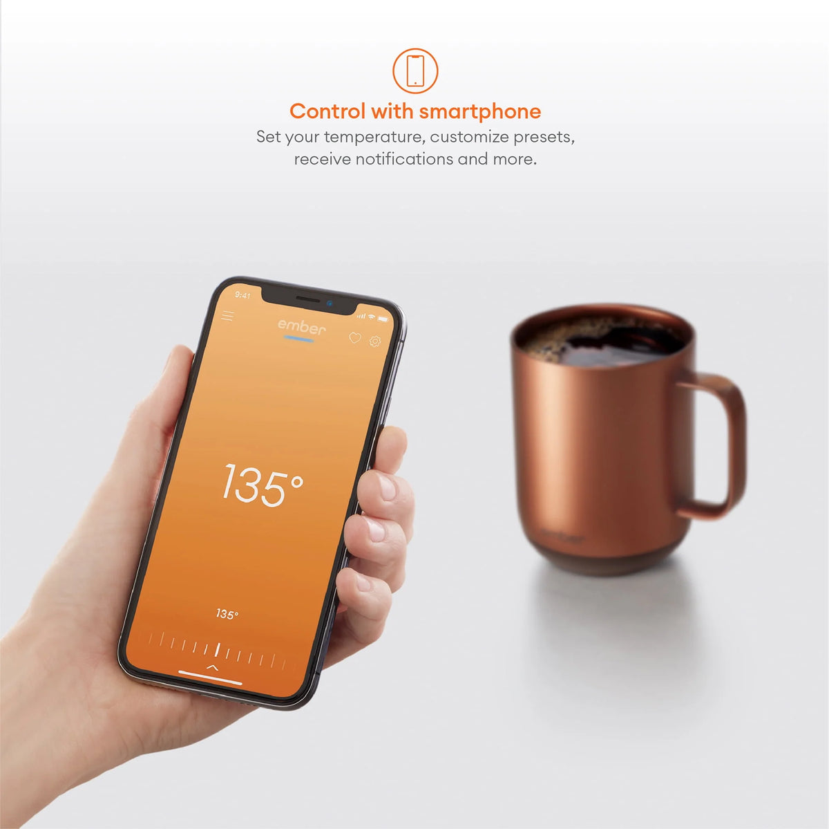 10 oz Copper Temperature Control Smart Mug V201852