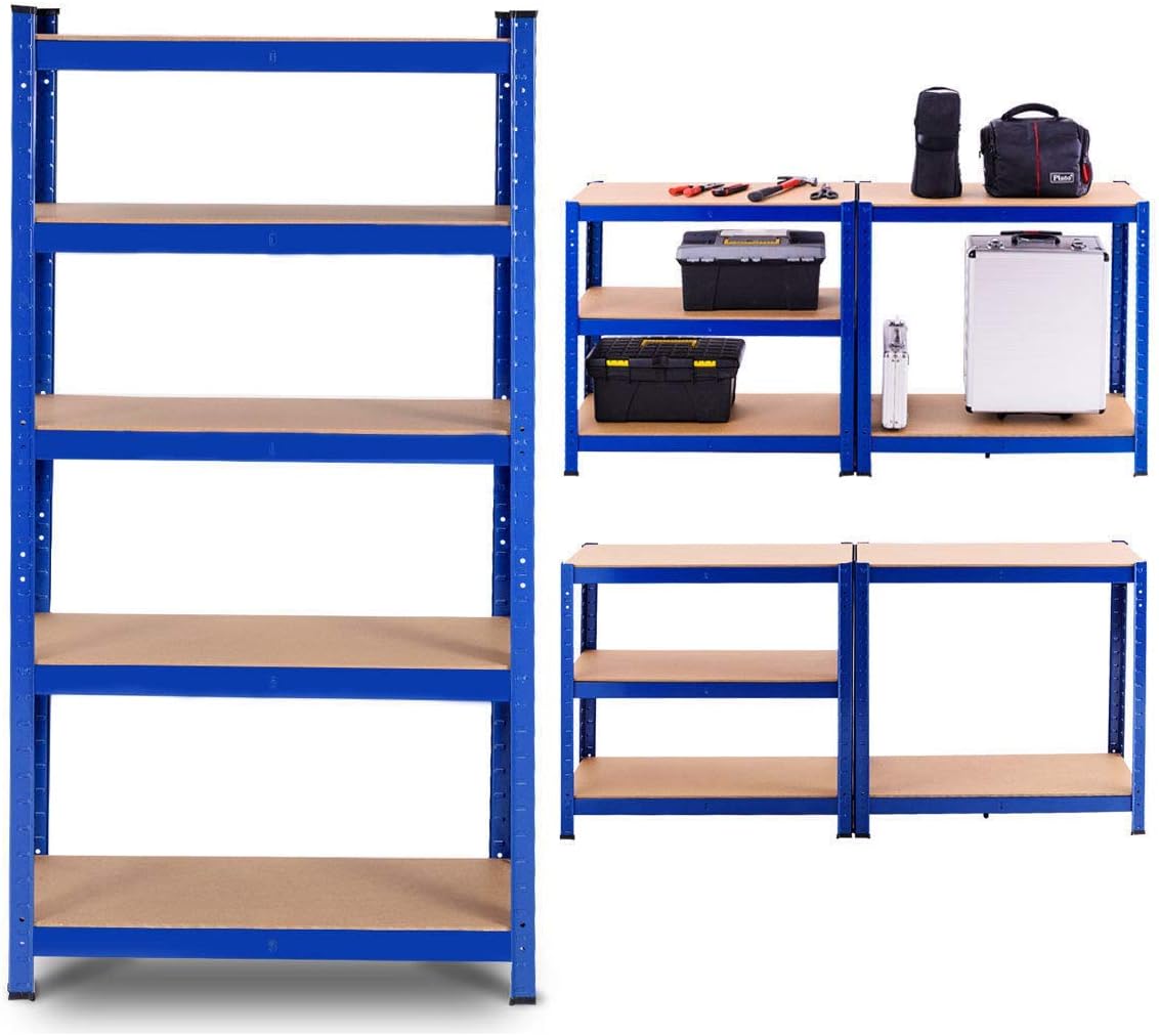 5-Tier Heavy Duty Steel Storage Shelves with Adjustable Shelves T6241