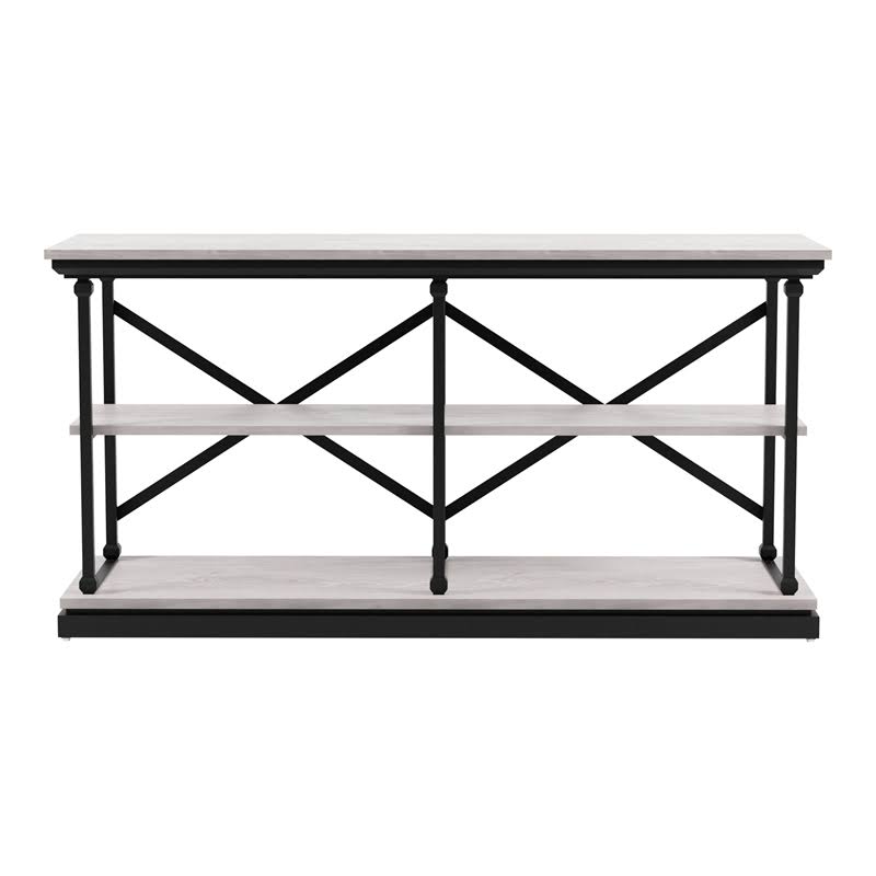 White Wood 2-Shelf Console Table K2928