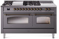 60 Dual Fuel Propane Gas Range Matte Graphite Bronze Trim H1930