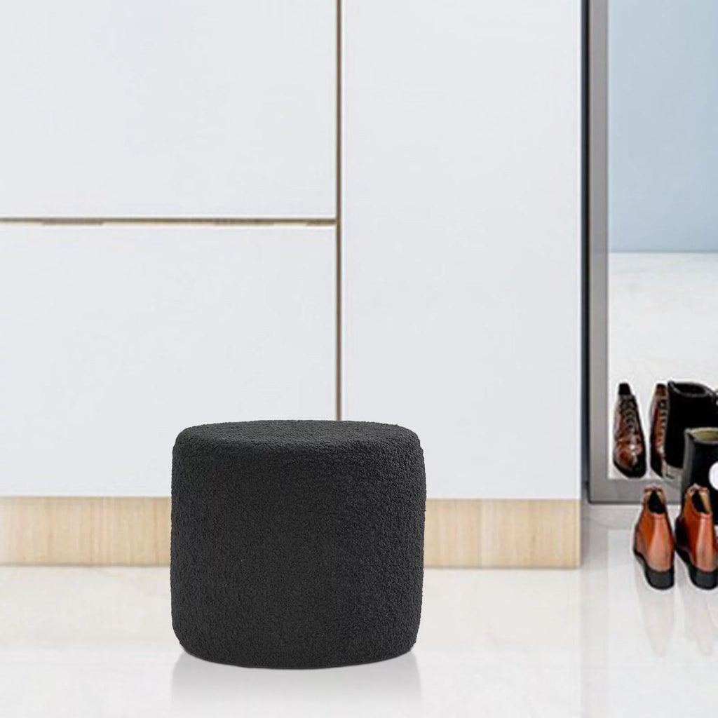 Black Cylinder Ottoman Footstool W631304