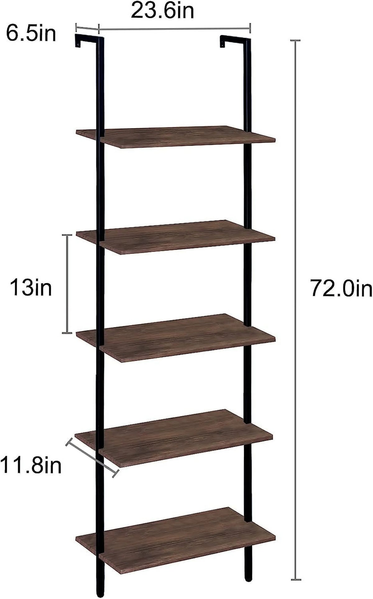 Brown 5-Tier Wood Ladder Shelf G82333