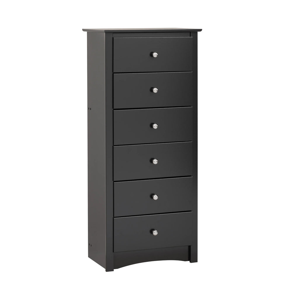 Black 6 Drawer Wooden Dresser T957224