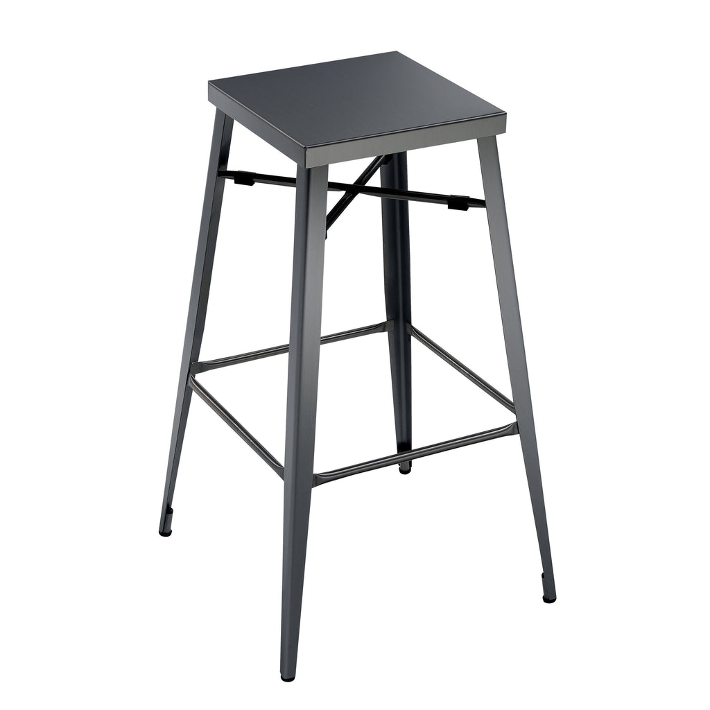 Grey Metal Barstools Set of 2 K6622