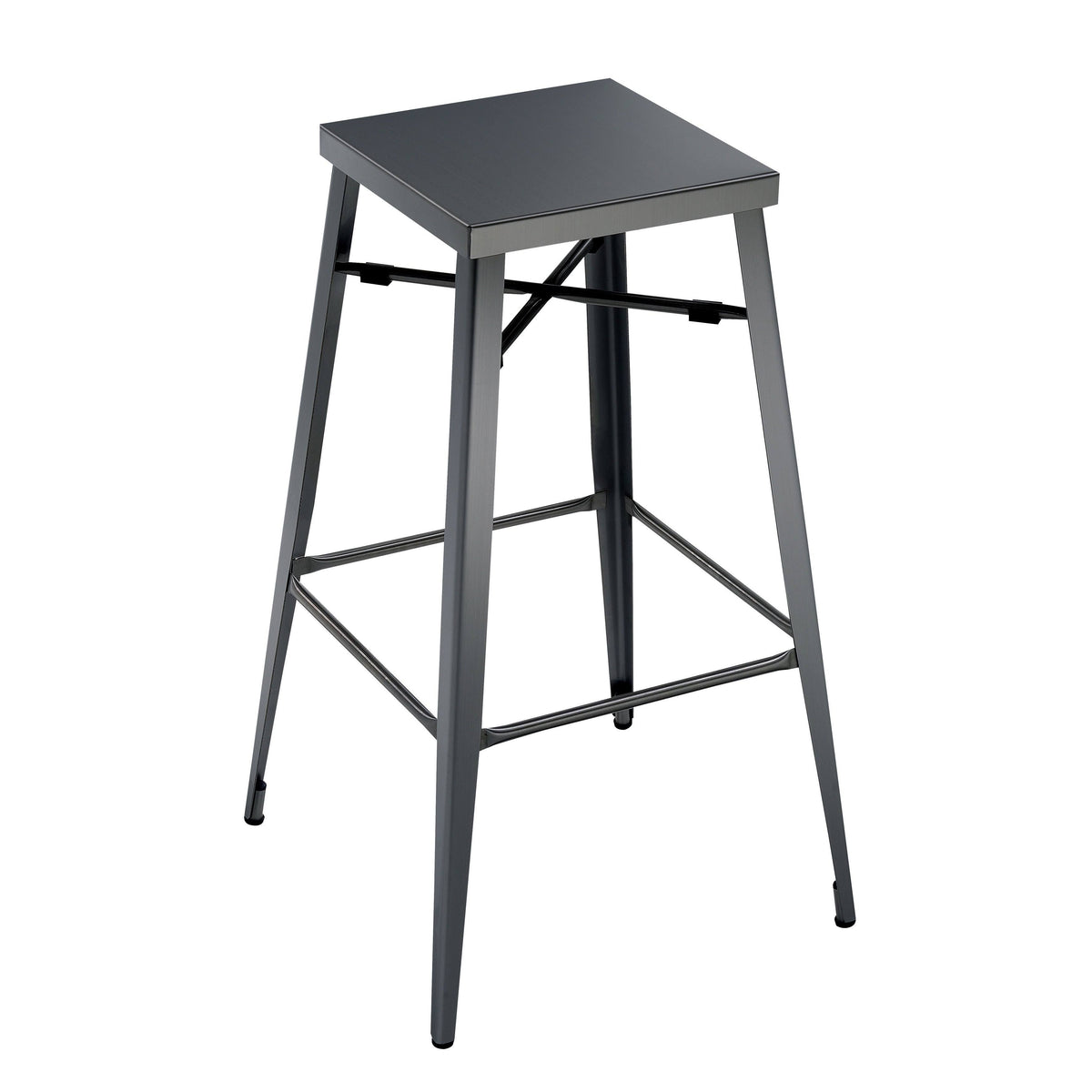 Grey Metal Barstools Set of 2 K6622