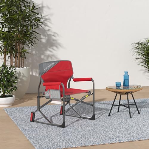 Foldable Outdoor Rocking Chair up to 225 lbs Red H304459