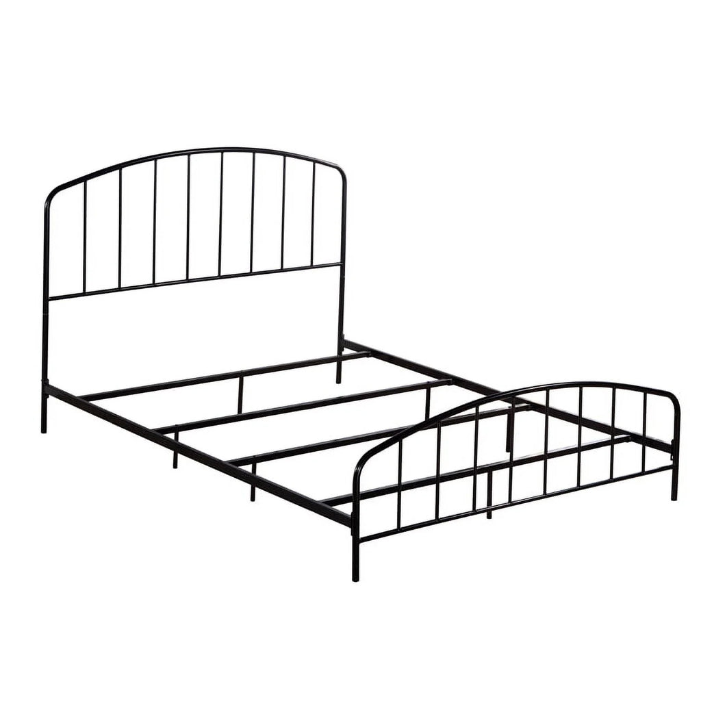 Queen Metal Bed with Arched Spindle Design Black F134561