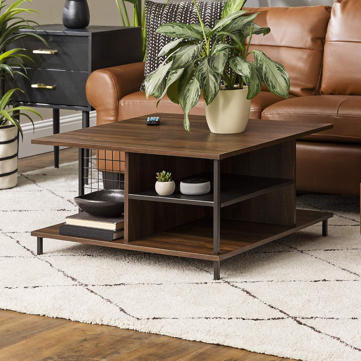Dark Walnut Wood Storage Cabinet J29153
