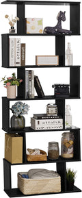6-Tier Wooden S-Shape Bookcase and Room Divider D10319