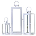 3-Pc Set Jumbo Indoor/Outdoor Candle Lantern Set with Tempered Glass O59881