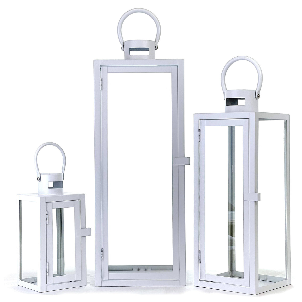 3-Pc Set Jumbo Indoor/Outdoor Candle Lantern Set with Tempered Glass O59881
