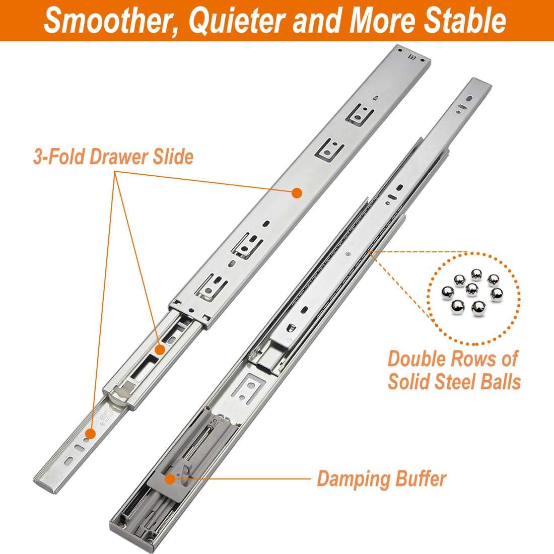 18 Inch Full Extension Ball Bearing Drawer Slides B95695