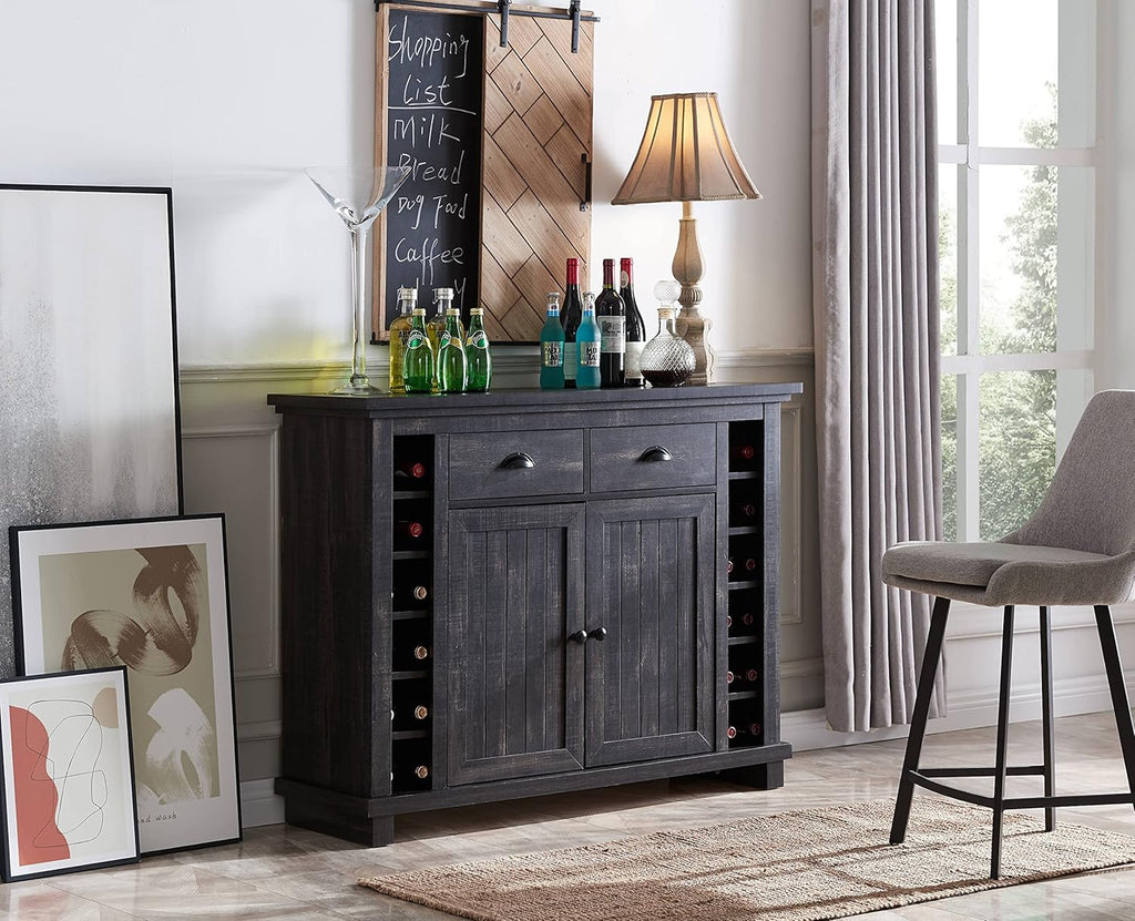 Mahogany Bar Cabinet with Stem Glass Placement E7124