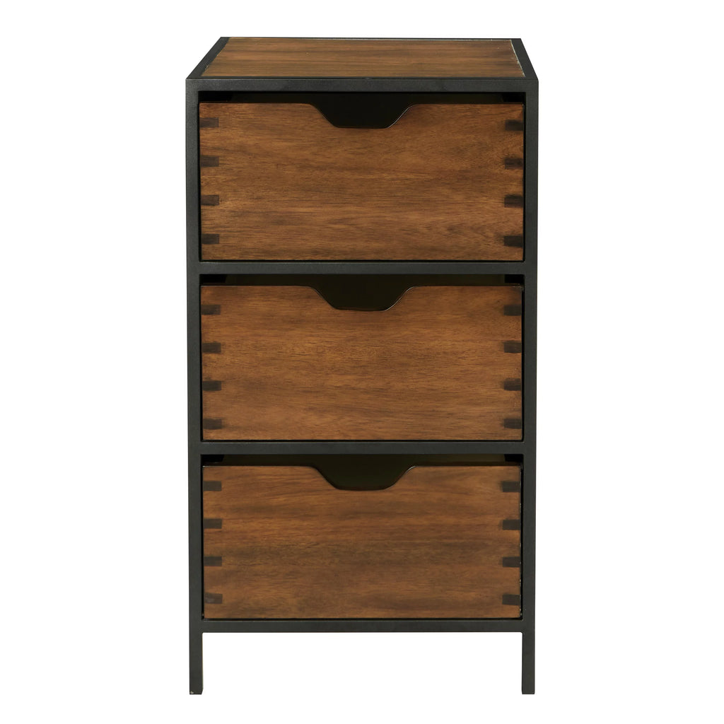 Walnut Storage Cabinet with 3 Drawers O197