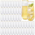 48 Pack 9Oz Plastic Stemless Champagne Flutes A380