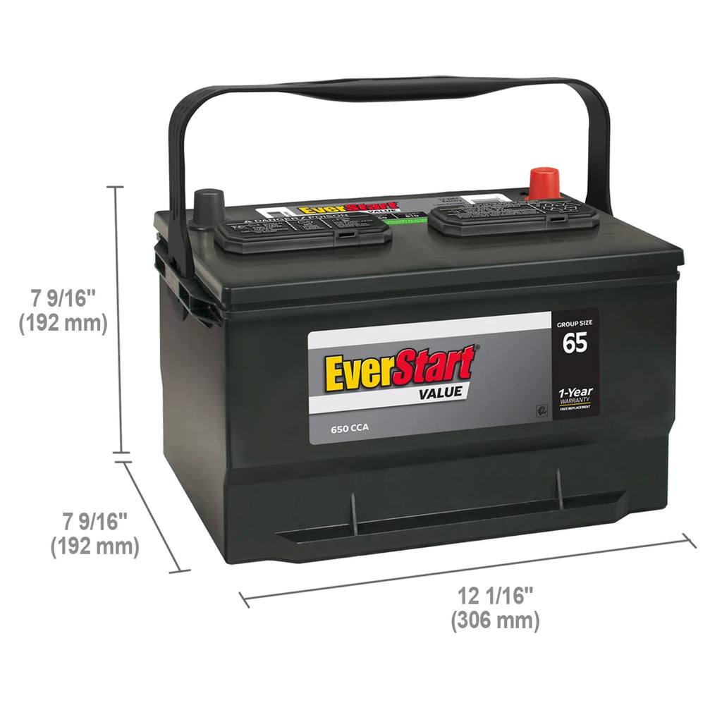 Lead Acid Automotive Battery Group Size 65 12 Volts 650 CCA X43107