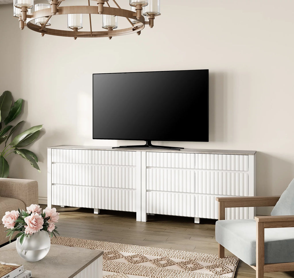 White 12 Drawer Wood Dresser C5975