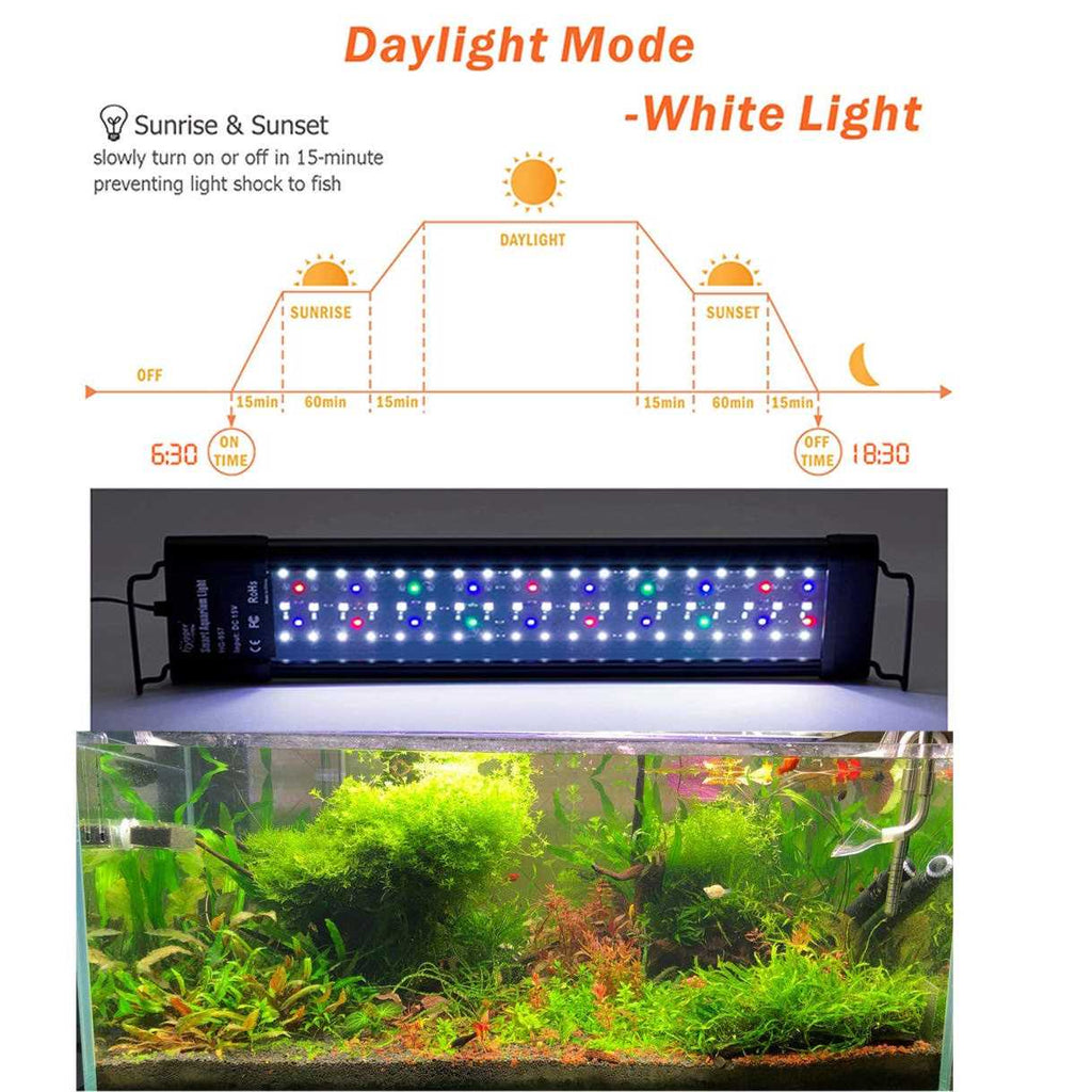 Extendable 7 Colors Full Spectrum LED Aquarium Light Fixture O6711