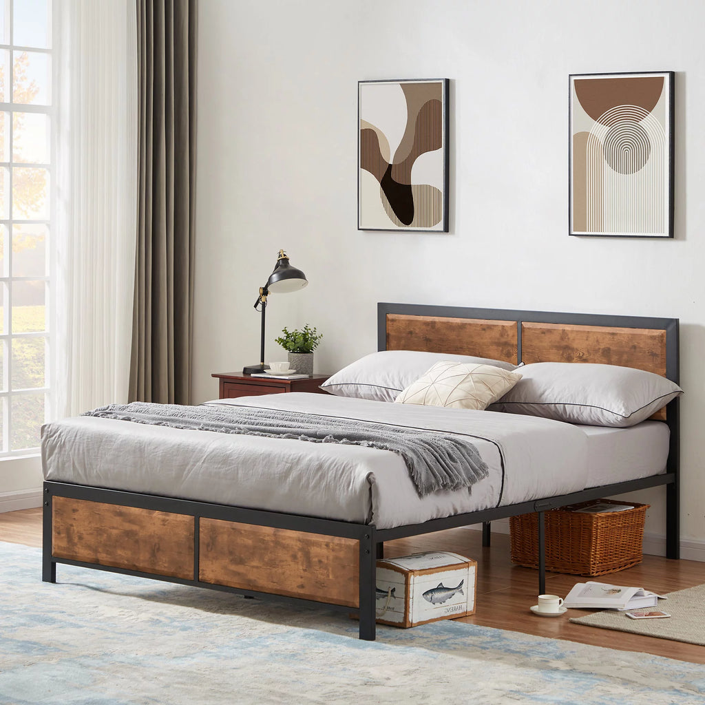 3-Piece Bedroom Set with Queen Size Bed Frame and Nightstands I9385