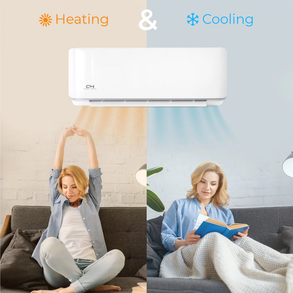 9000 BTU 115V Wall Mounted Mini Split Heat Pump Air Conditioner H605