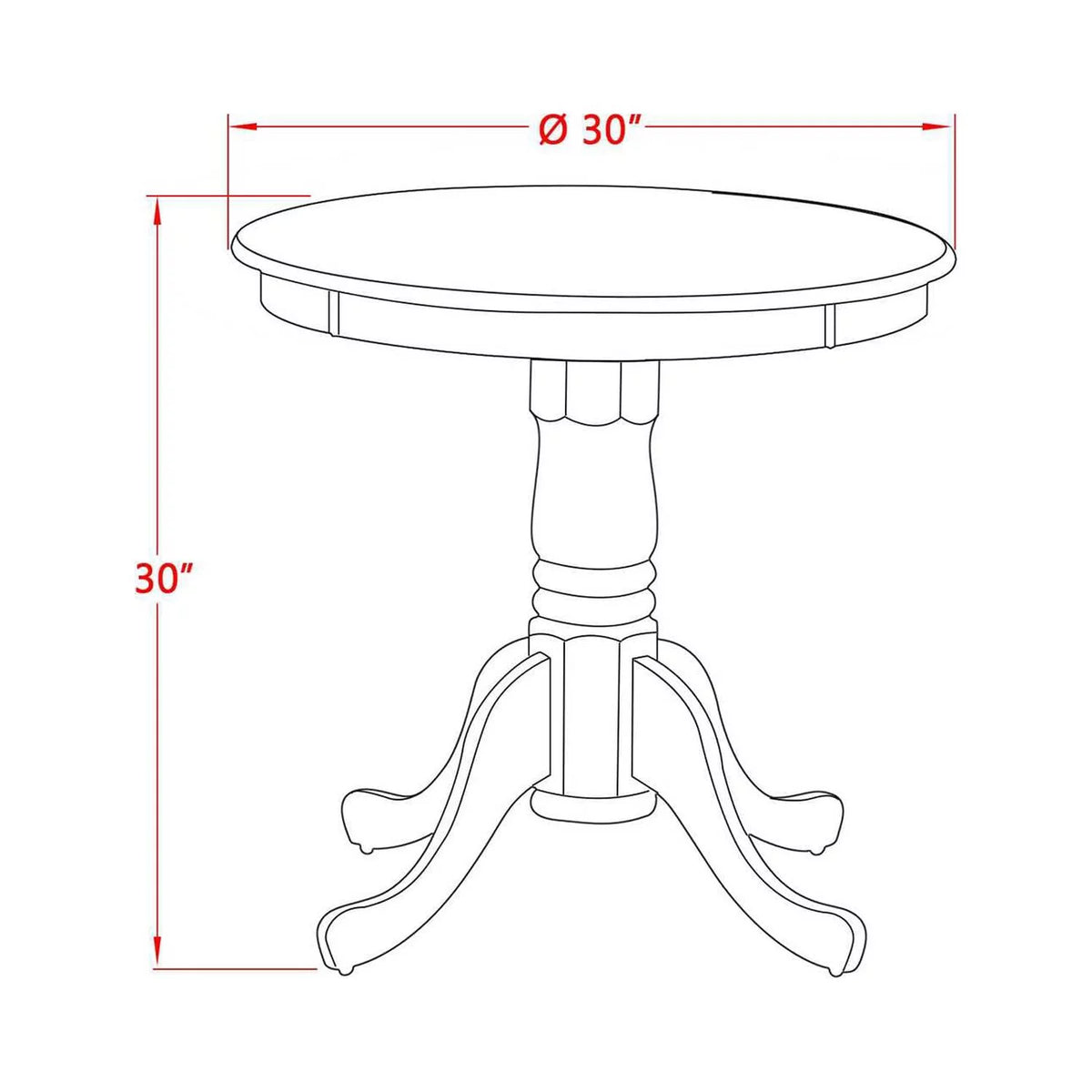 3-Piece Round Dining Table Set with 2 Wooden Chairs R768