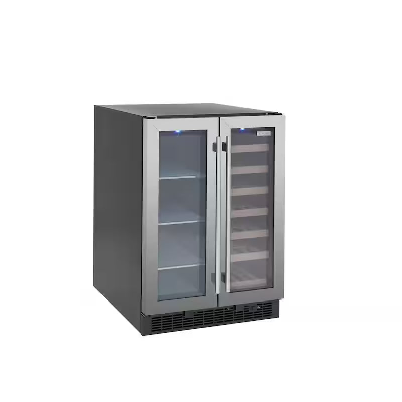24 in. Built-in 27-Bottle Wine and 60-Can Beverage Cooler in Stainless Steel R875713