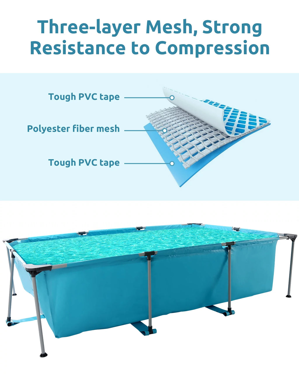 10 ft Above Ground Rectangular Frame Swimming Pool X605