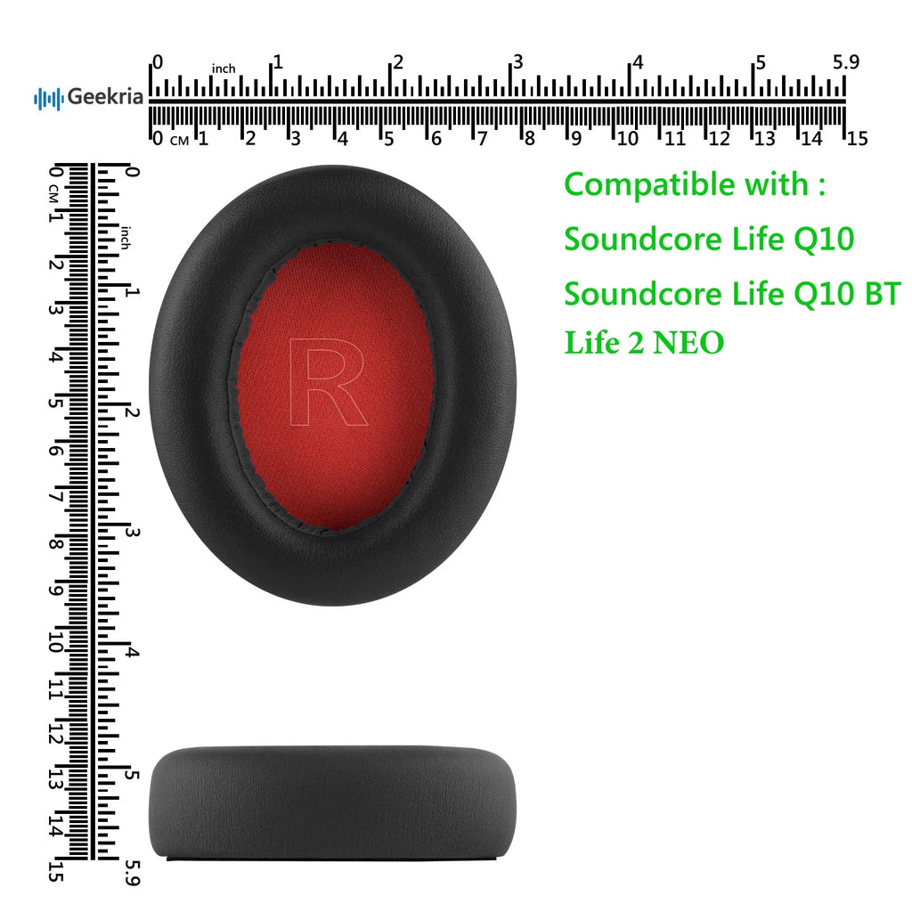 Replacement Ear Pads for Headphones (Black / Red) Q781598