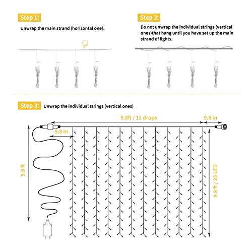 300 LED Curtain String Lights with Remote G198557