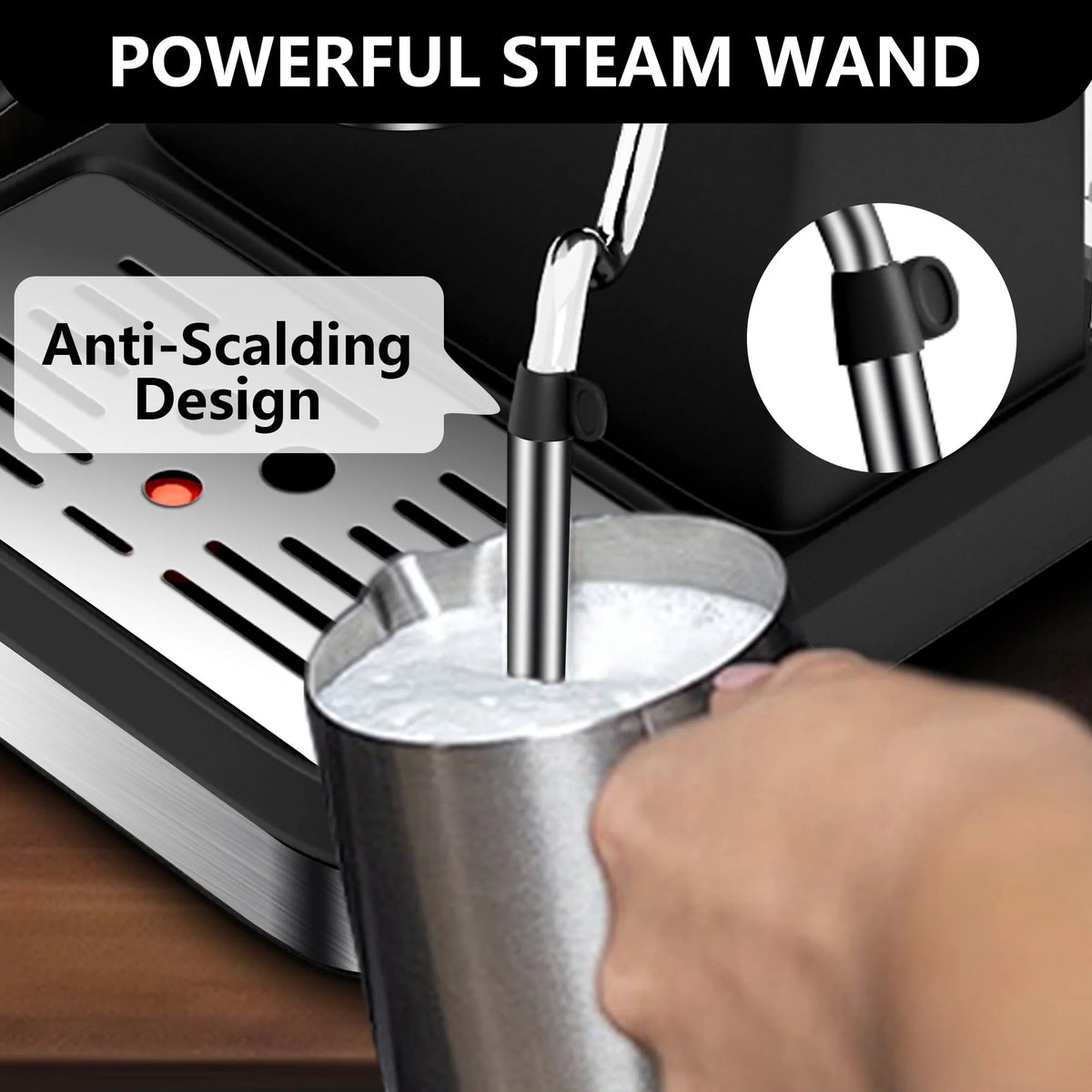 20 Bar Stainless Steel Espresso Machine with Milk Frother I8735