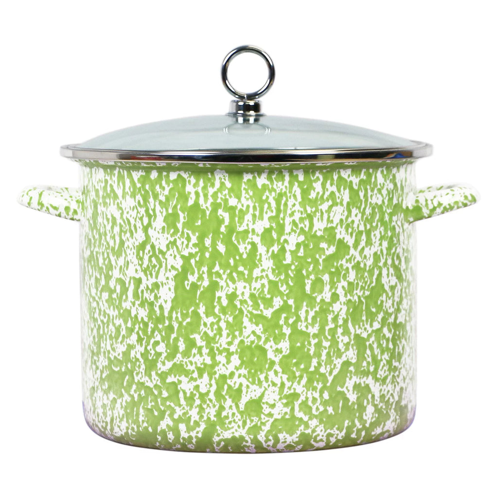 8 Qt. Marble Effect Stock Pot with Glass Lid S7382