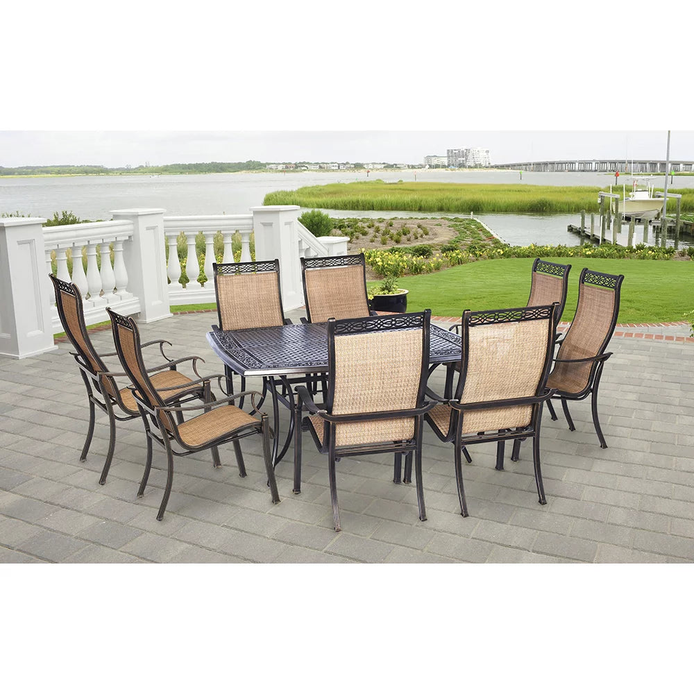 9-Piece Aluminum Outdoor Dining Set with Square Table K475905