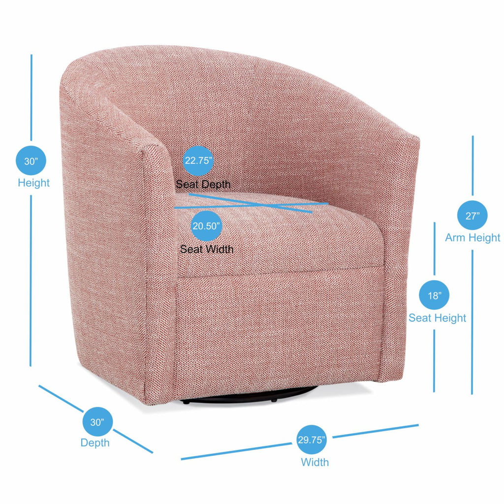 Indigo Blue Polyester Fabric Swivel Accent Chair W636