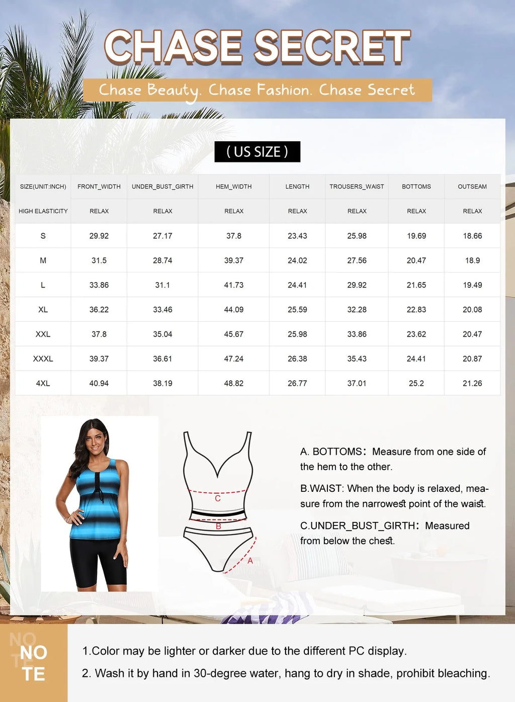 Two Piece Tankini Bathing Suits with Short Capri Z26150