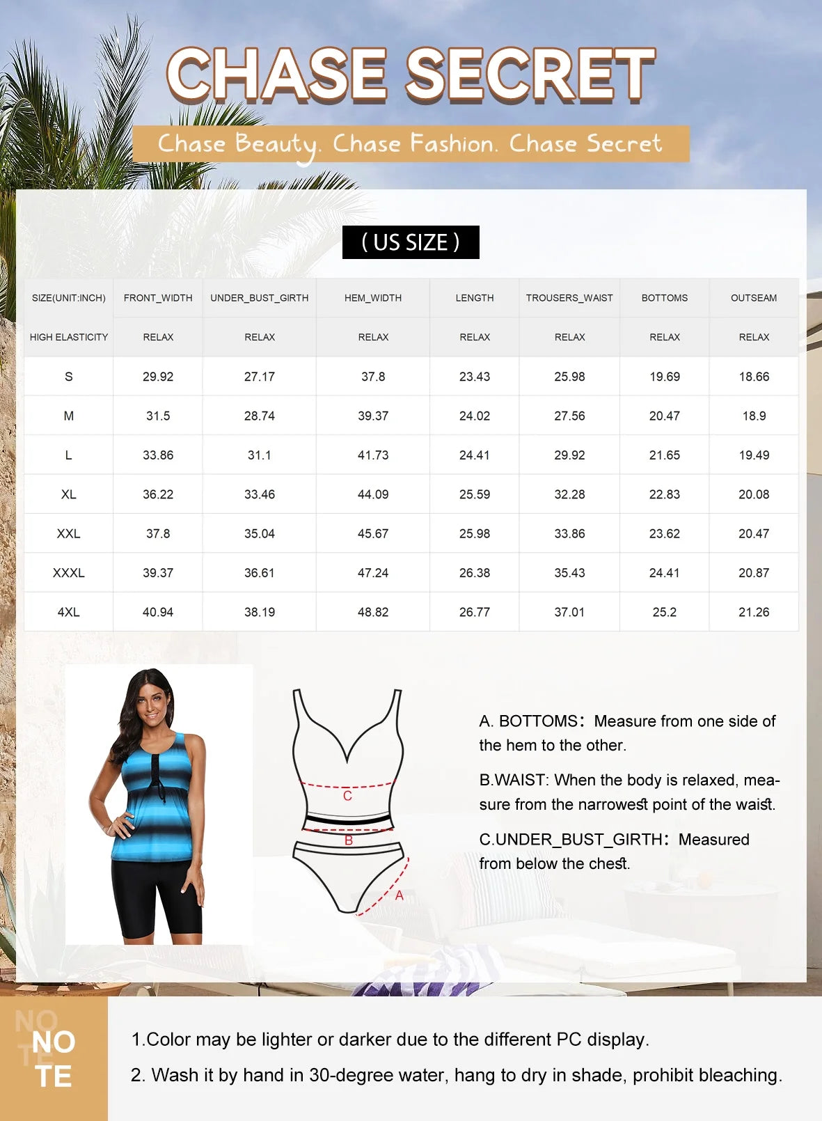 Two Piece Tankini Bathing Suits with Short Capri Z26150