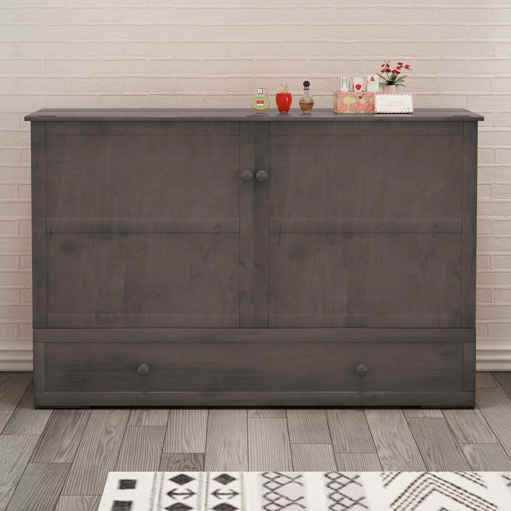 Queen Size Murphy Bed Chest with Foam Mattress W932186