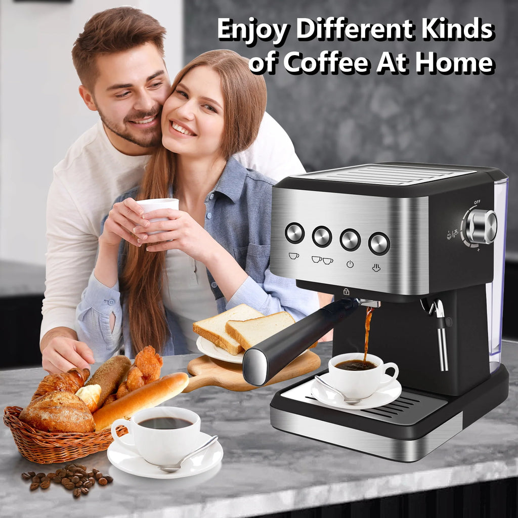20 Bar Stainless Steel Espresso Machine with Milk Frother I8735