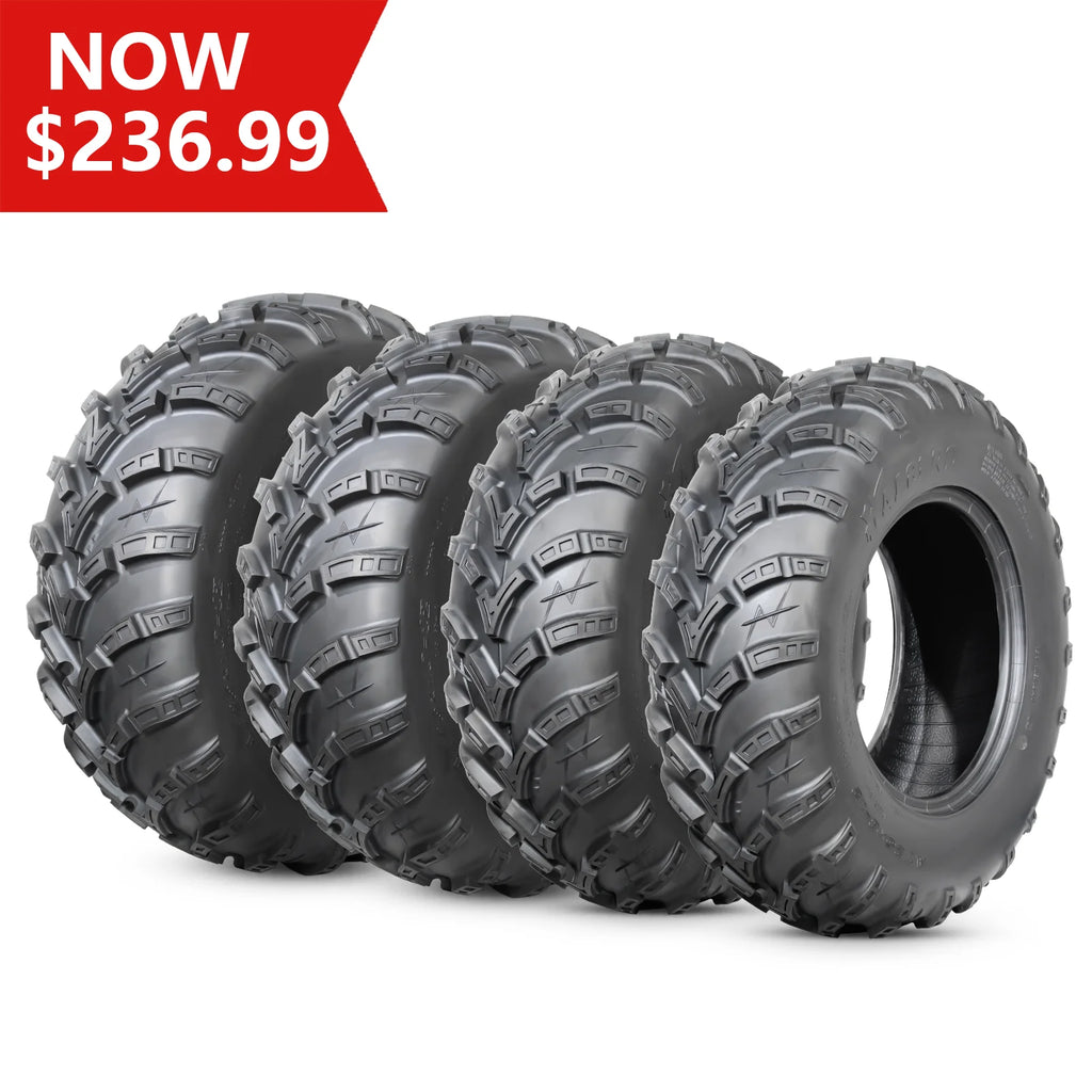 25x8-12 Front & 25x10-12 Rear All Terrain Tires Set of 4 J501