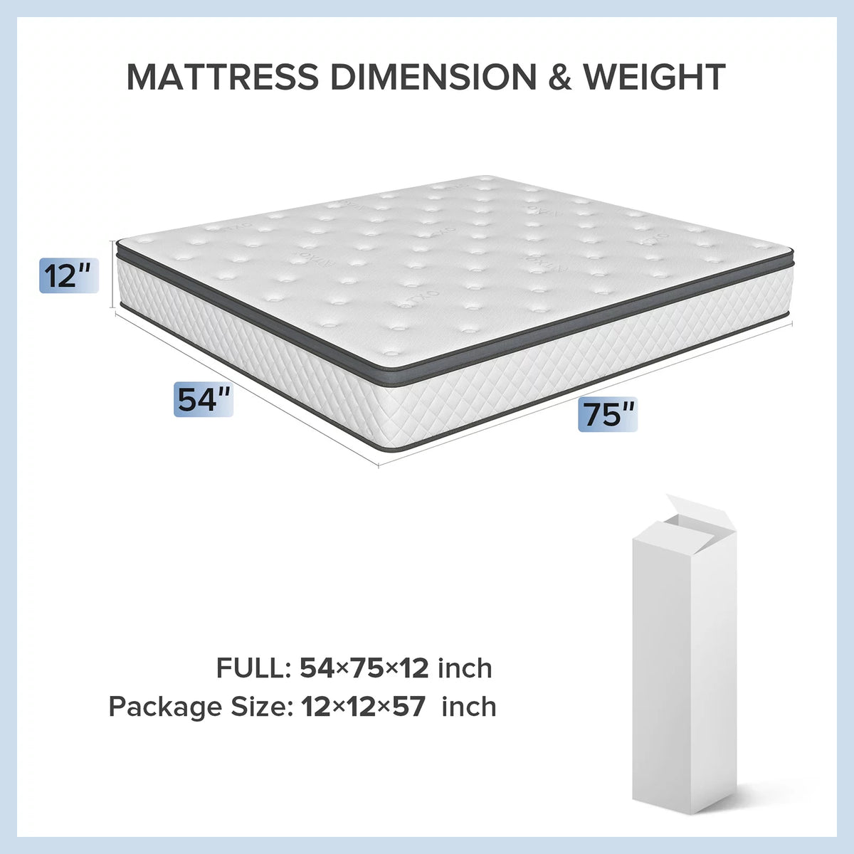 12 Inch Medium Firm Memory Foam Hybrid Mattress H516