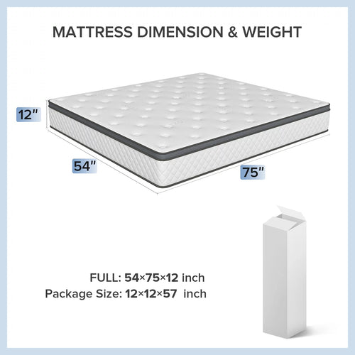 12 Inch Medium Firm Memory Foam Hybrid Mattress H516